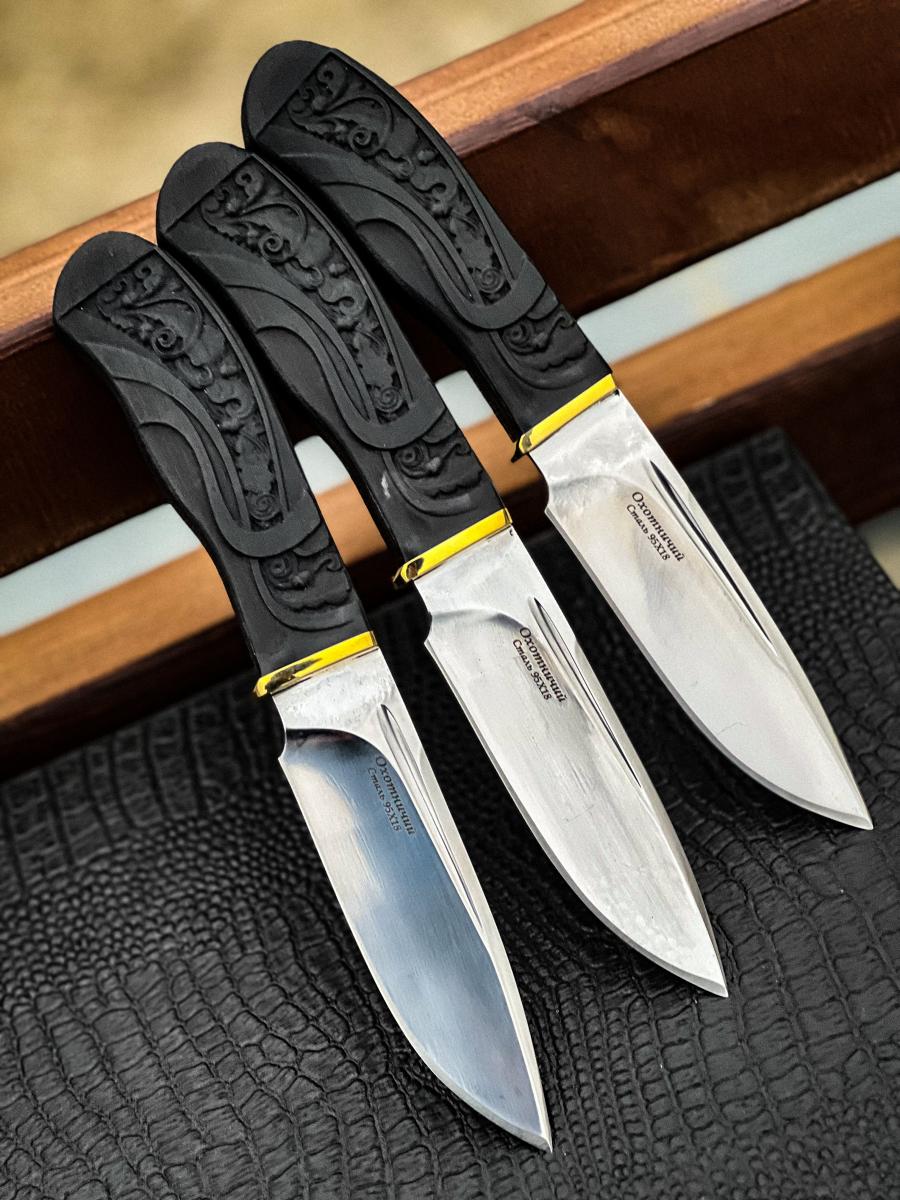 Авторский нож «Охотник» (черный, 95х18)