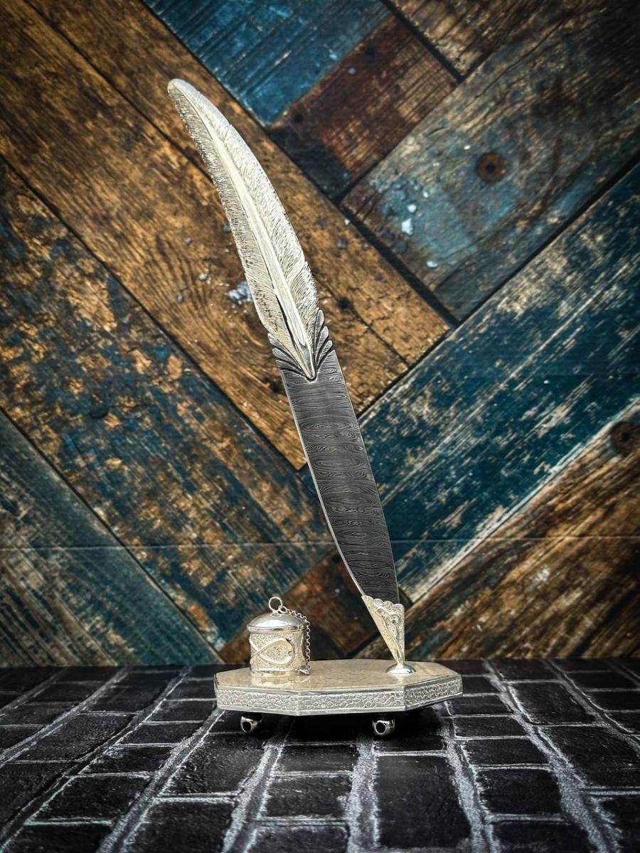 Авторский нож «Перо» (дамаск)