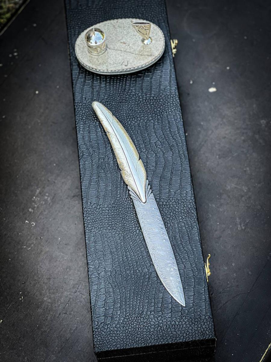 Авторский нож «Перо» (дамаск)