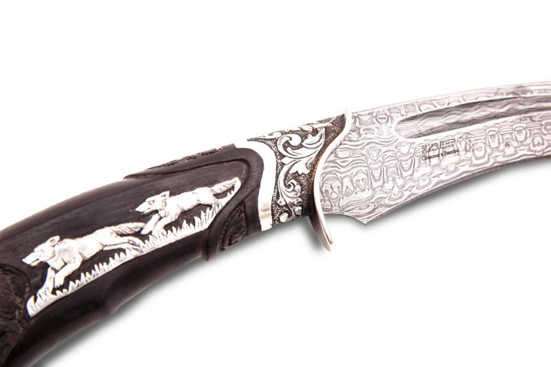 Авторский нож «Волк» (дамаск)