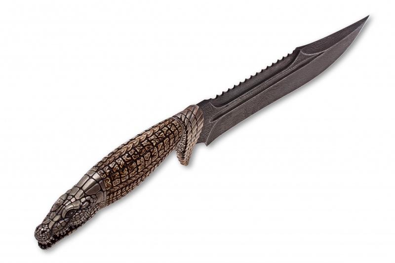 Авторский нож «Крокодил» (дамаск)