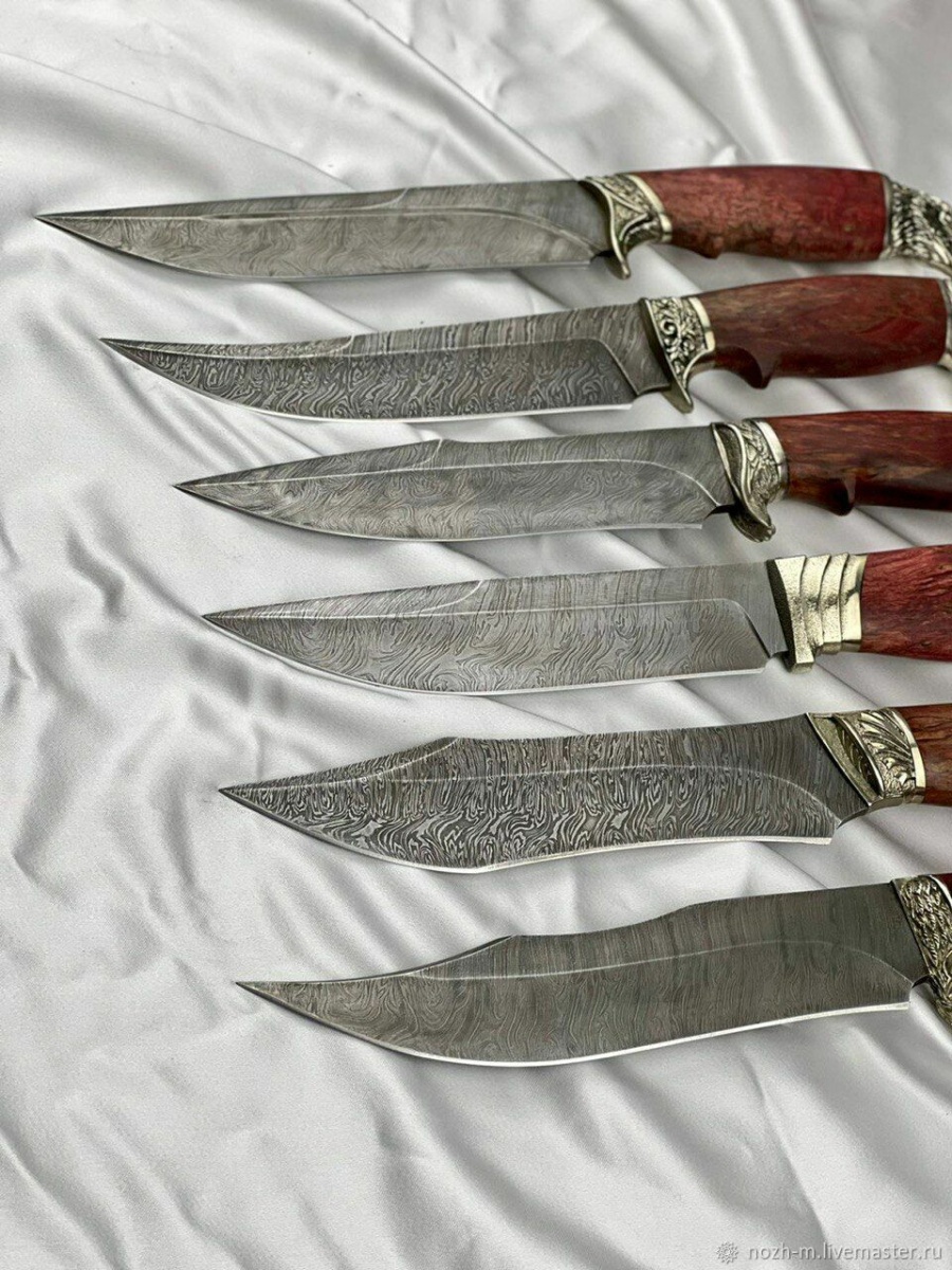 Авторский нож «Дербент» (коричневый, дамаск)