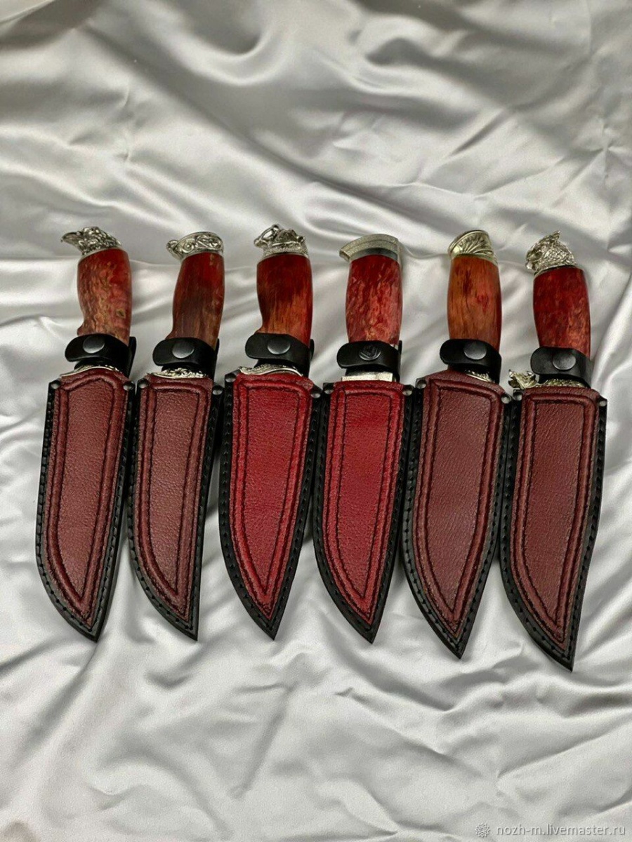 Авторский нож «Дербент» (коричневый, дамаск)