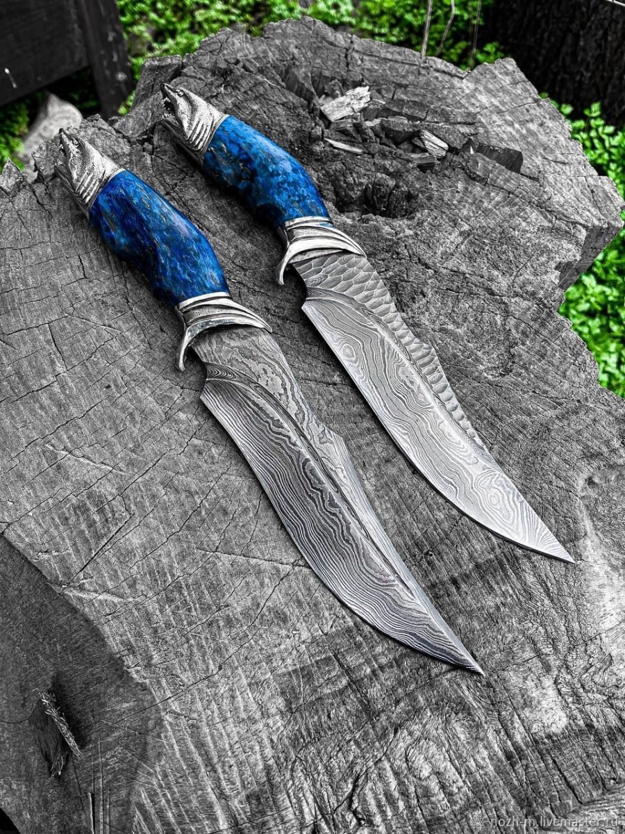 Авторский нож «Акула» (абрикосовый, 110х18)