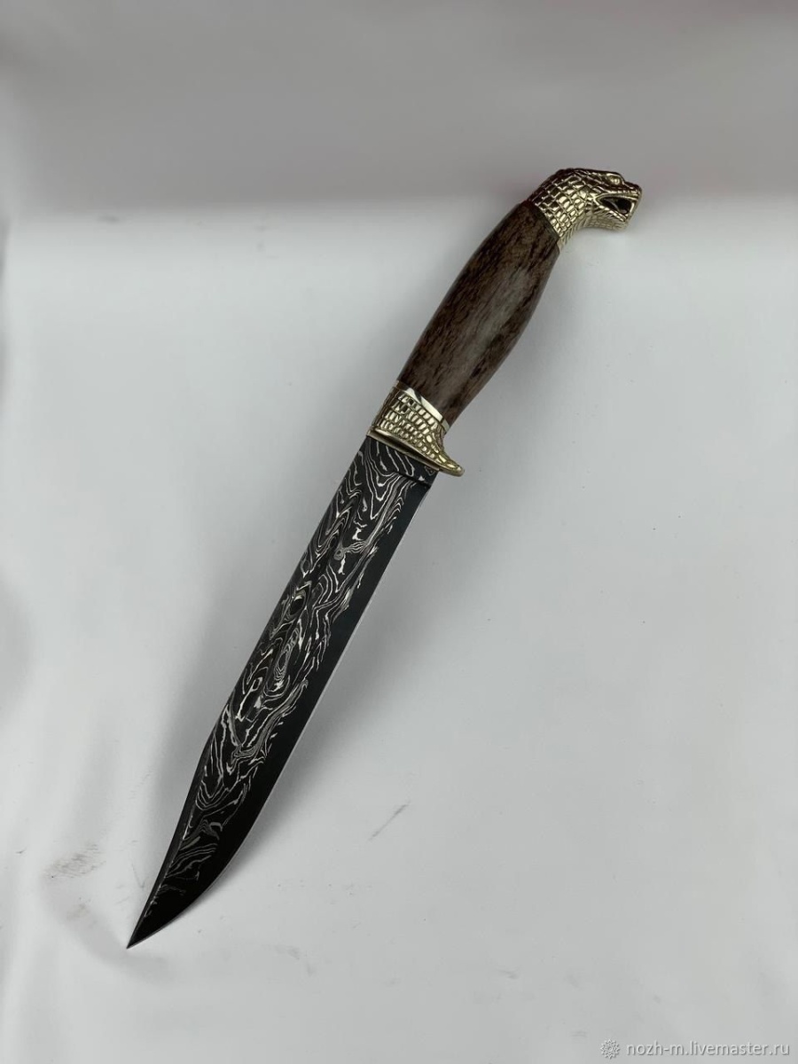 Авторский нож «Змея» (дамаск)
