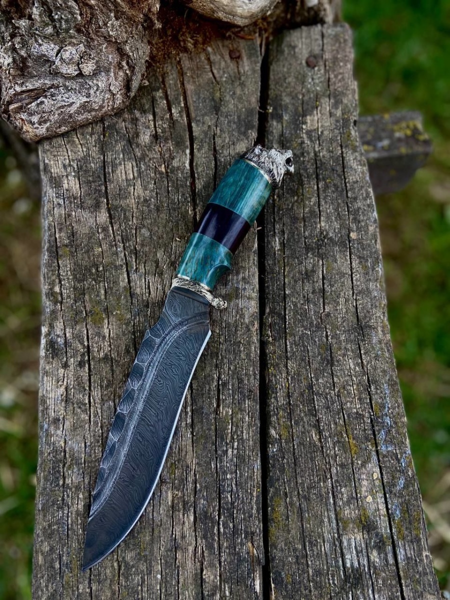 Авторский нож «Лев» (дамасская сталь, обработка )