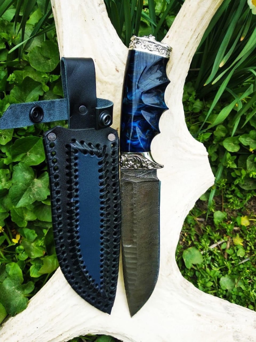 Авторский нож «Охотник» (серый, х12мф)