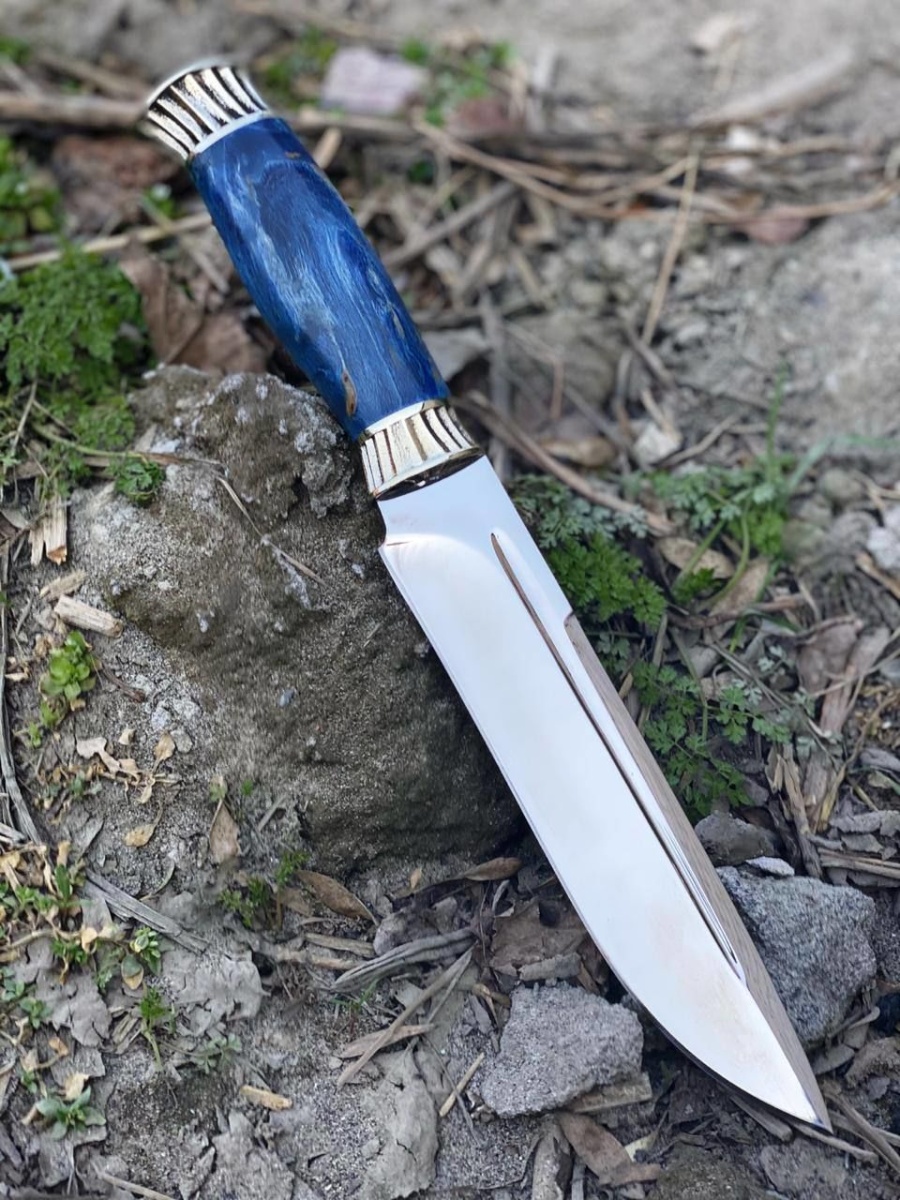 Авторский нож «Кизляр» (белый, клапанная сталь)