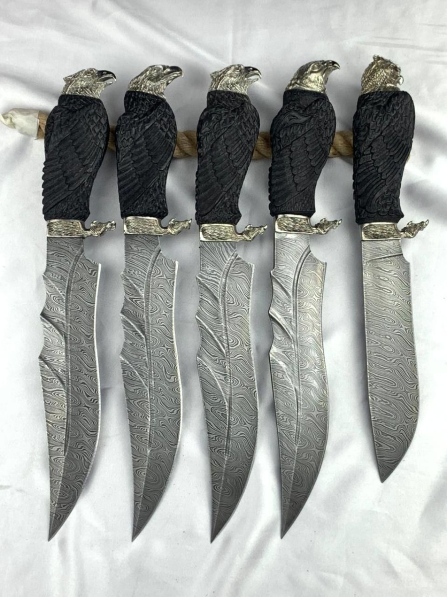 Авторский нож «Птица» (дамасская сталь никелированная)
