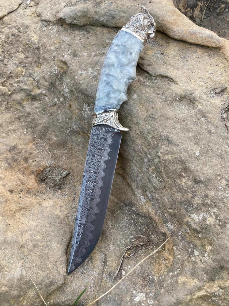 Авторский нож «Сова» (дамаск)