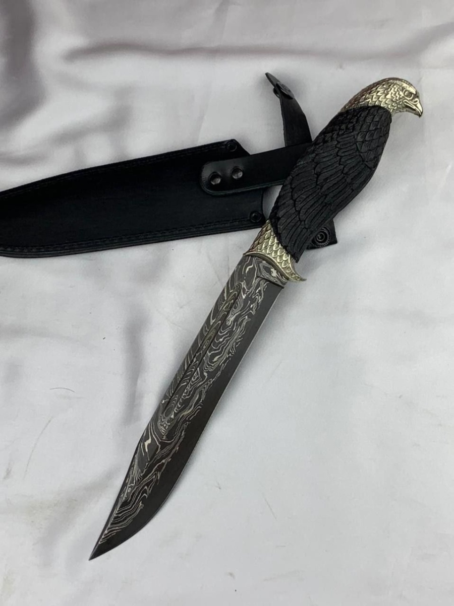 Авторский нож «Гордей» (никелированная дамасская сталь)