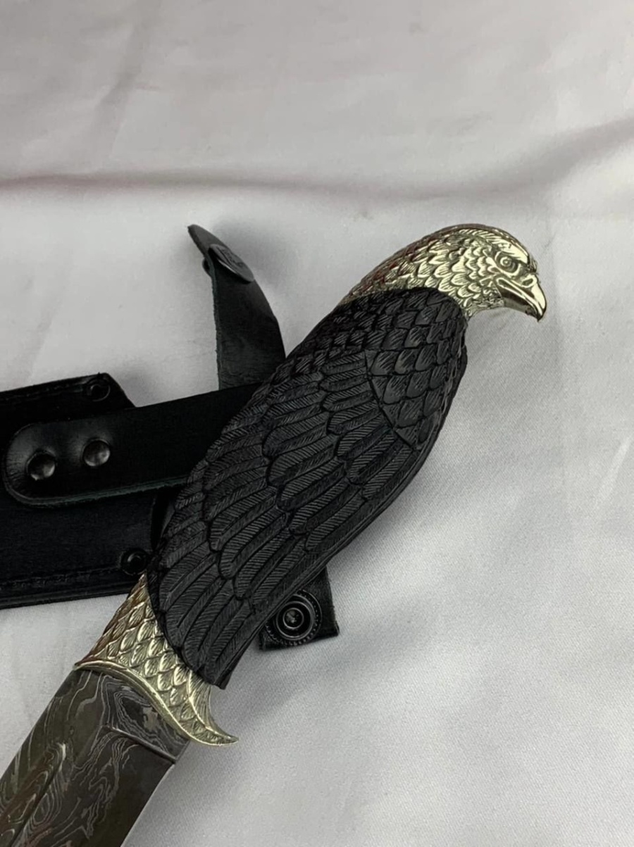 Авторский нож «Гордей» (никелированная дамасская сталь)